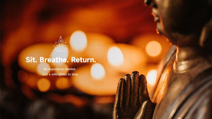 Buddha statue meditation scene, peaceful spiritual experience with Lotus & Jade Journeys