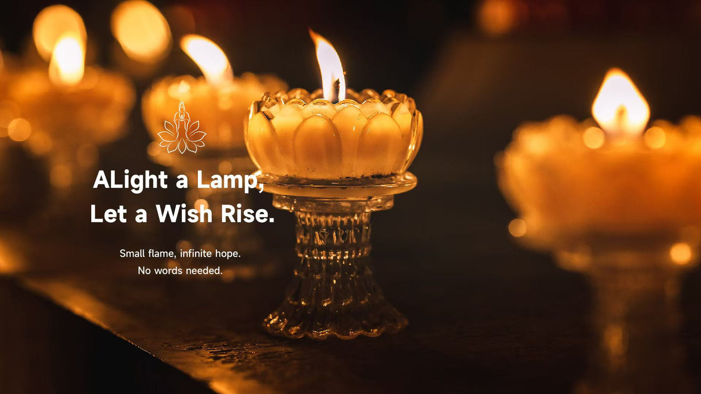 Buddhist butter lamp offering, sacred wish ritual with Lotus & Jade Journeys