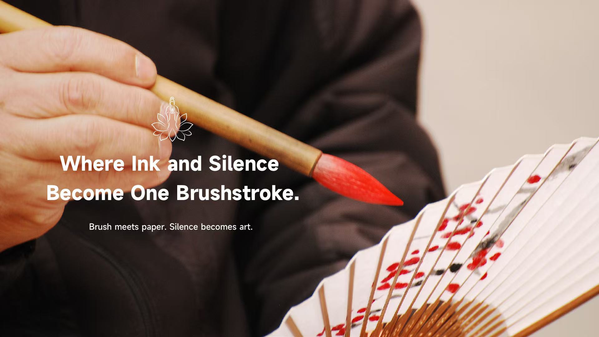 Chinese fan painting workshop, traditional ink art experience with Lotus & Jade Journeys