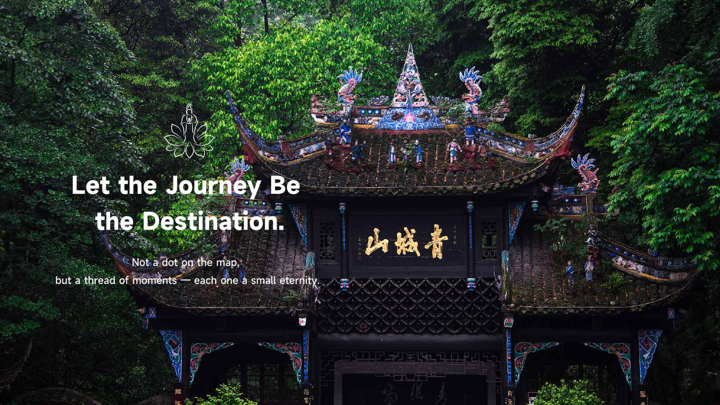 Mount Qingcheng ancient temple gate, Zen pilgrimage with Lotus & Jade Journeys