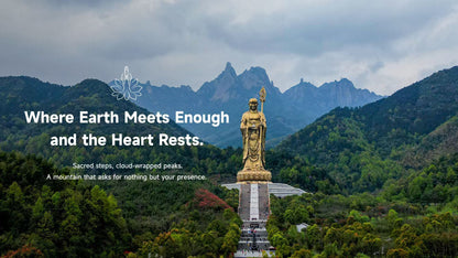 Mount Jiuhua Ksitigarbha Buddha statue, sacred mountain pilgrimage site with Lotus & Jade Journeys