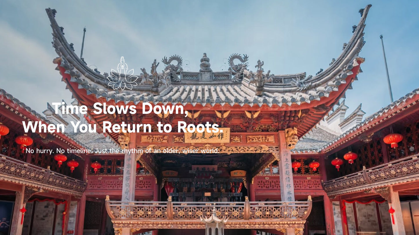 7-Day Putuo Mountain traditional Chinese opera stage view, cultural Zen retreat by Lotus & Jade Journeys