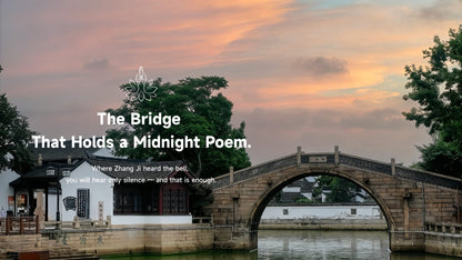 Suzhou Fengqiao Bridge at sunset, ancient Jiangnan landmark with Lotus & Jade Journeys