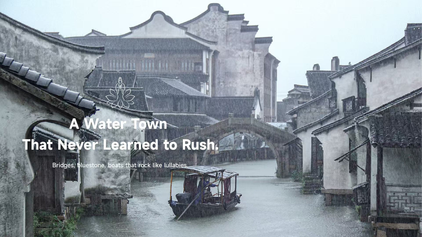Serene canal boat ride in Jiangnan water town, slow life experience with Lotus & Jade Journeys