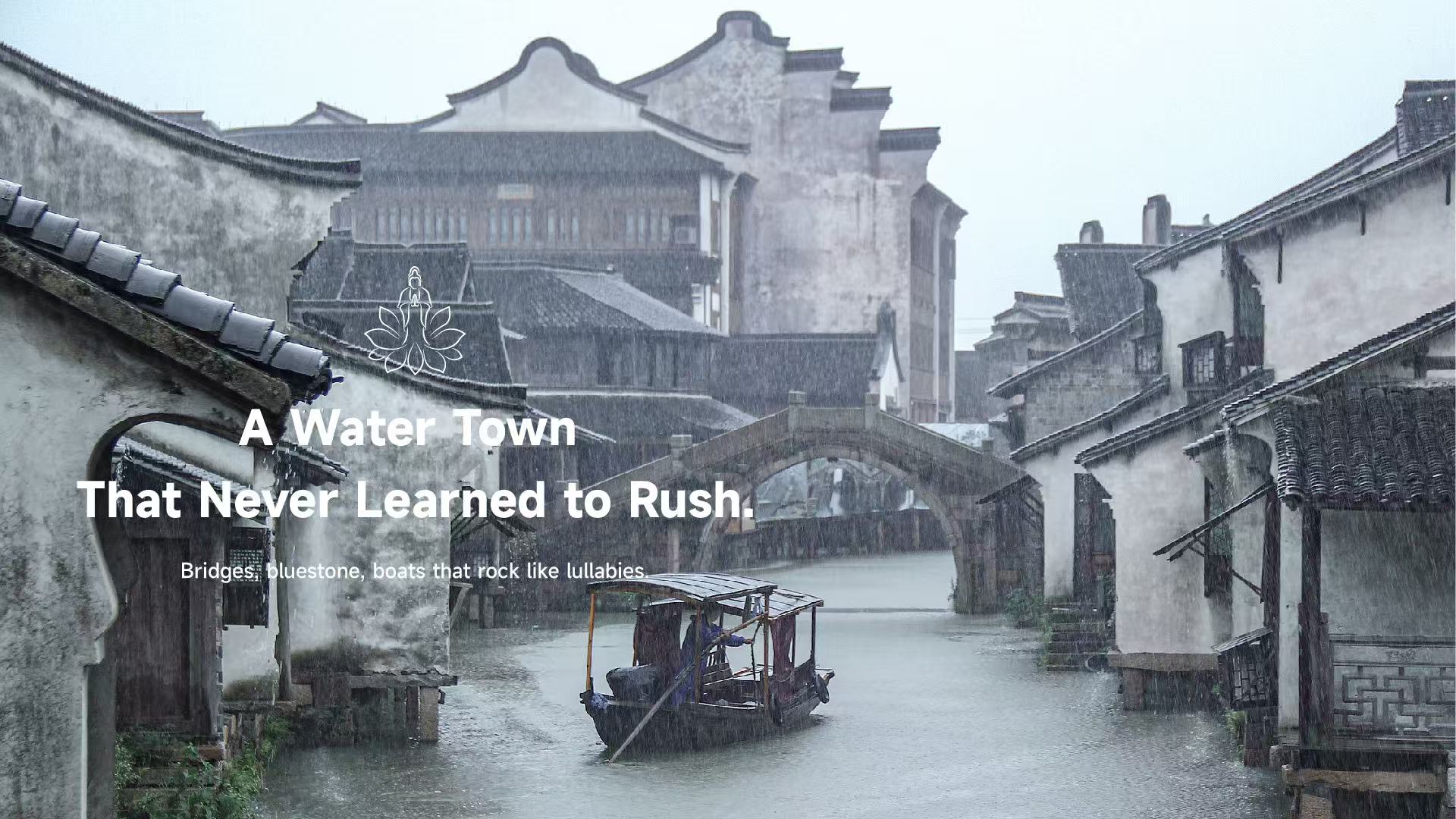 Serene canal boat ride in Jiangnan water town, slow life experience with Lotus & Jade Journeys