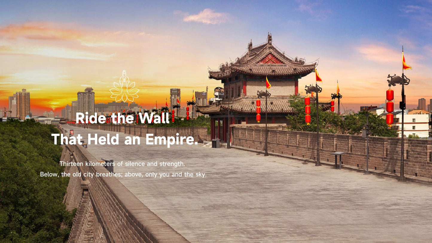 Xi'an City Wall at sunset, ancient imperial fortification with Lotus & Jade Journeys